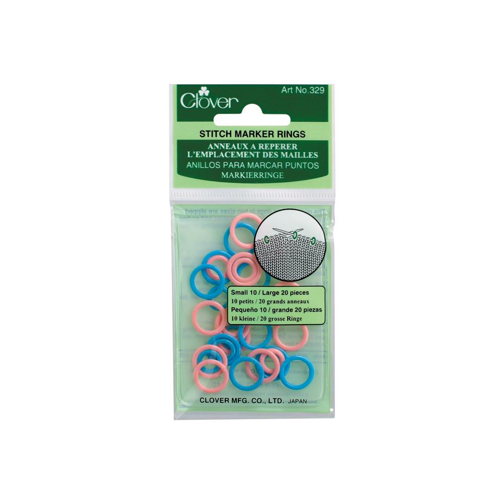 Clover Soft Stitch Ring Markers - pink/blue